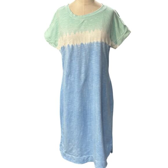 Talbots CAP SLEEVE DRESS - TIE-DYE T shirt dress size small - Picture 2 of 9